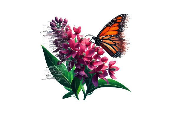Butterfly Illustration Depicting a Art for Graphics and Print Templates