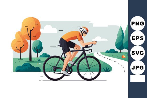 Cyclist Riding Road Bike Through Autumn: Graphics & Illustrations Review