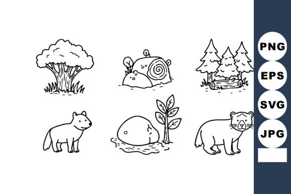 Forest Animals and Natural Elements with Graphics