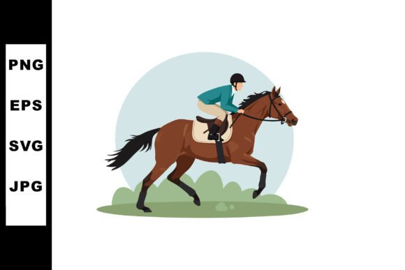 Horseback Riding Equestrian Sport with B Graphics and Illustrations