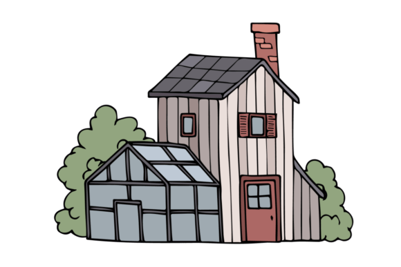 House with Greenhouse Graphics for Local Business Branding