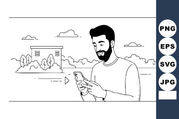 Man Using Smartphone in Outdoor Park Set Review