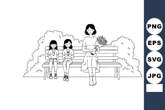 Mother and Daughters Sitting on Bench Ho Review