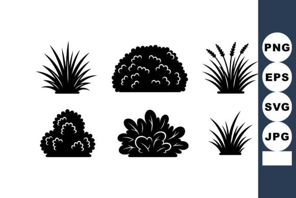 Various Black Silhouette Ornamental Bush: Graphics & Illustrations Review